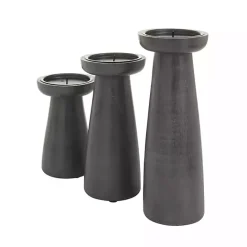 Discount Kirklands Home Wood Tapered 3-pc. Pillar Candle Holder Set Black