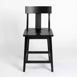 Outlet Kirklands Home Wood T-Back Counter Stool Black