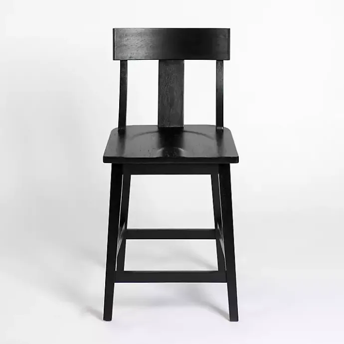 Outlet Kirklands Home Wood T-Back Counter Stool Black