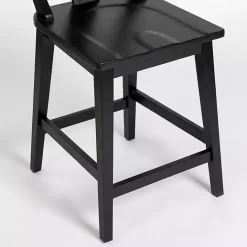 Outlet Kirklands Home Wood T-Back Counter Stool Black