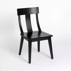 New Kirklands Home Wood T-Back Dining Chair Black