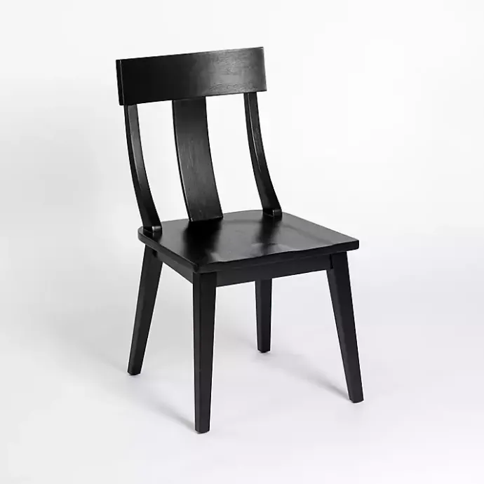 New Kirklands Home Wood T-Back Dining Chair Black