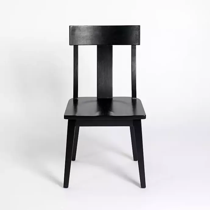 New Kirklands Home Wood T-Back Dining Chair Black
