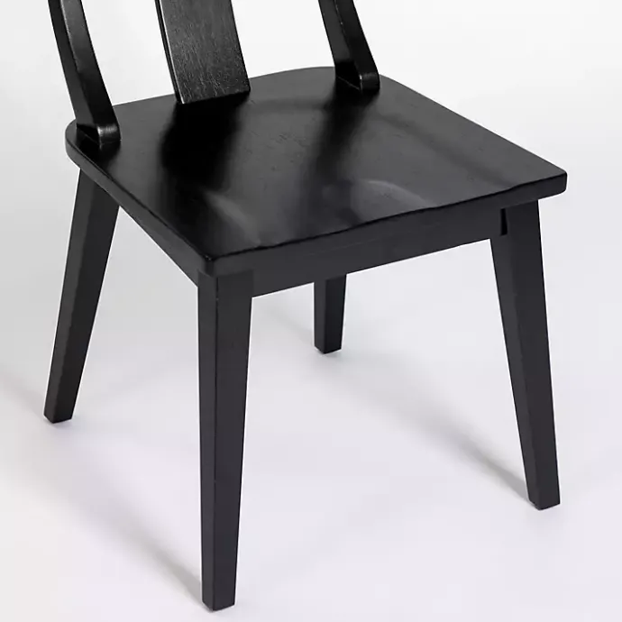 New Kirklands Home Wood T-Back Dining Chair Black