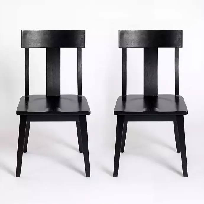 Best Kirklands Home Wood T-Back Dining Chairs, Set of 2 Black
