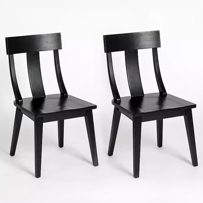 Best Kirklands Home Wood T-Back Dining Chairs, Set of 2 Black