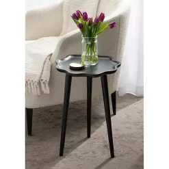 Hot Kirklands Home Wood Wavy Accent Table Black