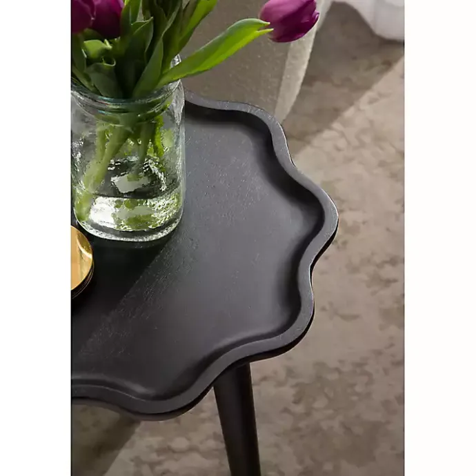 Hot Kirklands Home Wood Wavy Accent Table Black