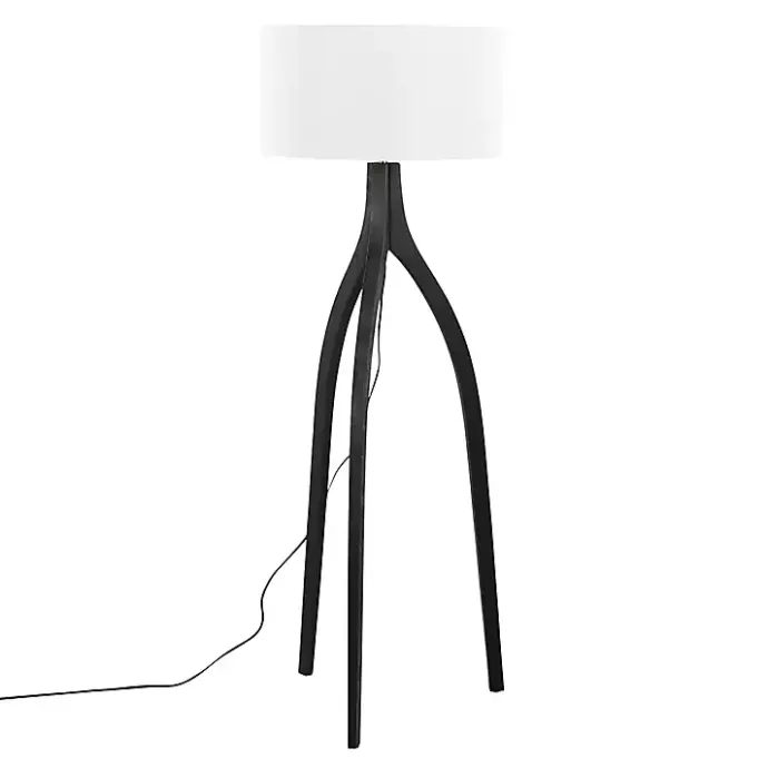 Best Kirklands Home Wood Wishbone Floor Lamp Black