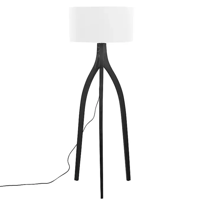 Best Kirklands Home Wood Wishbone Floor Lamp Black