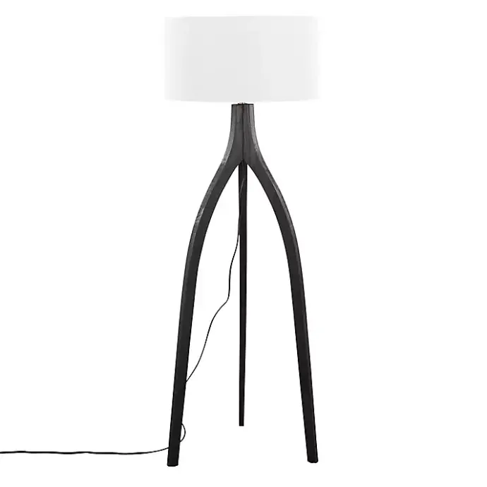 Best Kirklands Home Wood Wishbone Floor Lamp Black