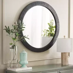 Sale Kirklands Home Black Wood Wrapped Nellie Wall Mirror