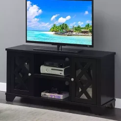 Hot Kirklands Home Wood X Doors Media Cabinet Black