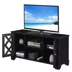Hot Kirklands Home Wood X Doors Media Cabinet Black
