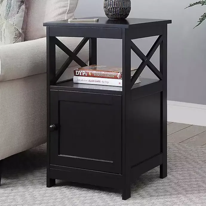 Clearance Kirklands Home Wood X Sides Storage Accent Table Black