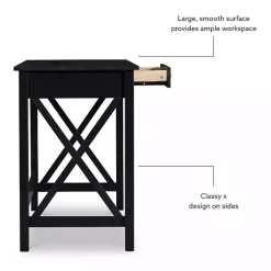 Sale Kirklands Home Wood X-Sides Desk Black