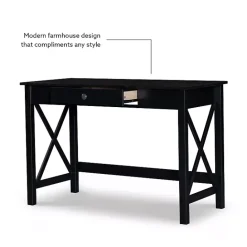 Sale Kirklands Home Wood X-Sides Desk Black