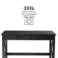 Sale Kirklands Home Wood X-Sides Desk Black