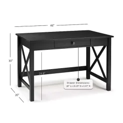 Sale Kirklands Home Wood X-Sides Desk Black