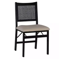 Discount Kirklands Home Black Woven Cane Foldable Dining Chair