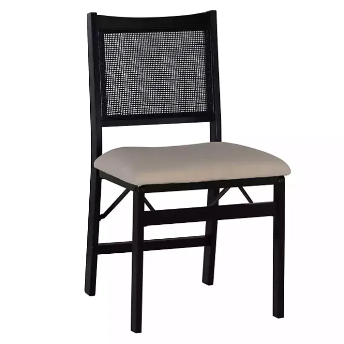 Discount Kirklands Home Black Woven Cane Foldable Dining Chair