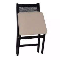 Discount Kirklands Home Black Woven Cane Foldable Dining Chair