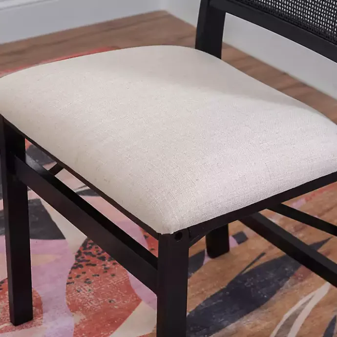 Discount Kirklands Home Black Woven Cane Foldable Dining Chair
