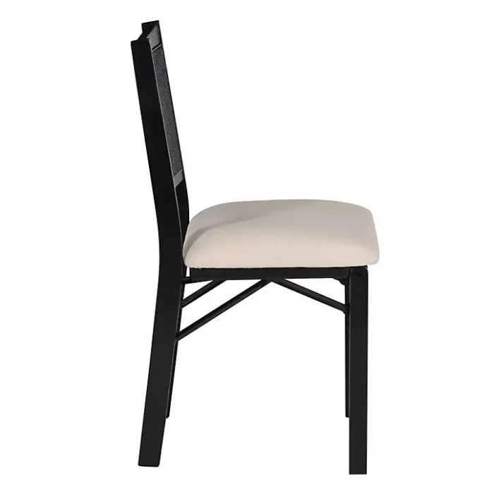 Discount Kirklands Home Black Woven Cane Foldable Dining Chair