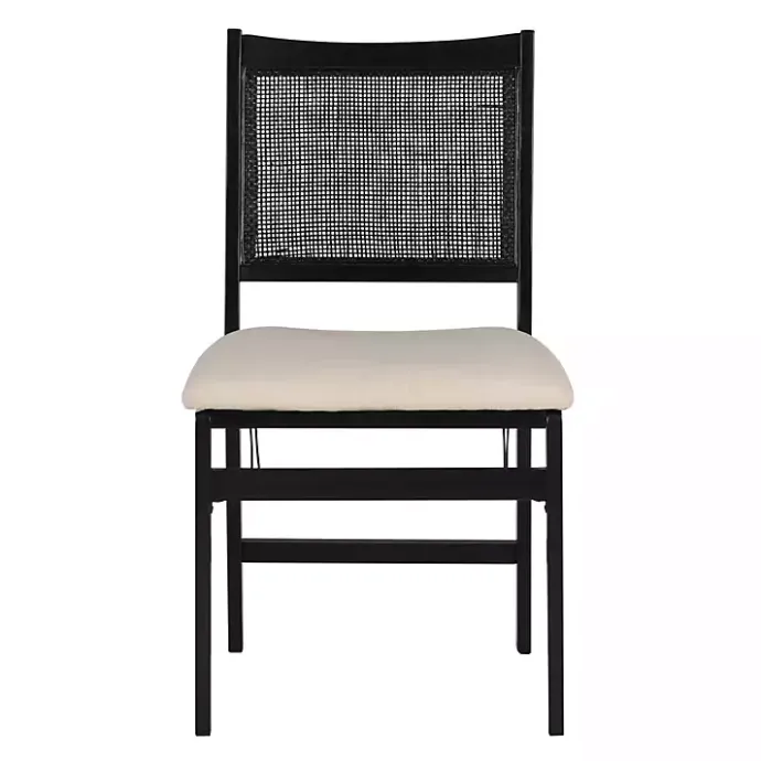 Discount Kirklands Home Black Woven Cane Foldable Dining Chair