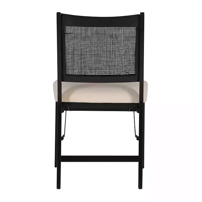 Discount Kirklands Home Black Woven Cane Foldable Dining Chair