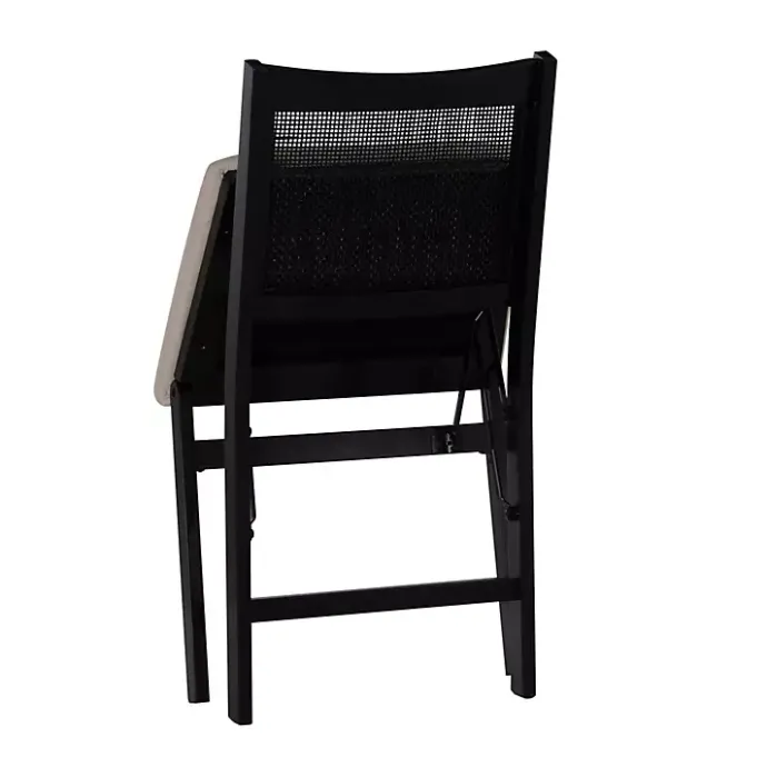Discount Kirklands Home Black Woven Cane Foldable Dining Chair
