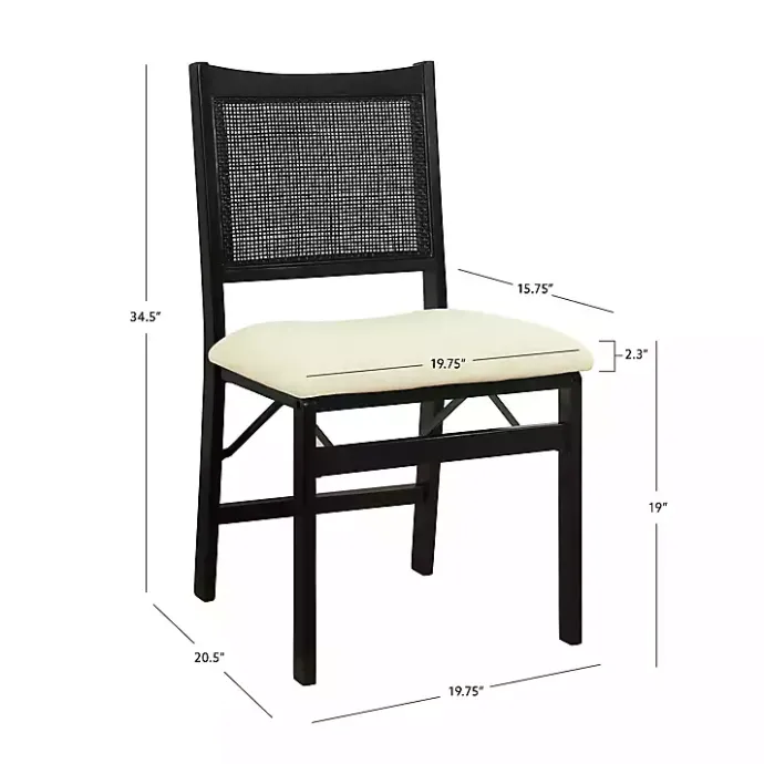 Discount Kirklands Home Black Woven Cane Foldable Dining Chair