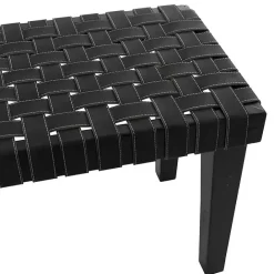 Kirklands Home Woven Faux Leather Bench Black