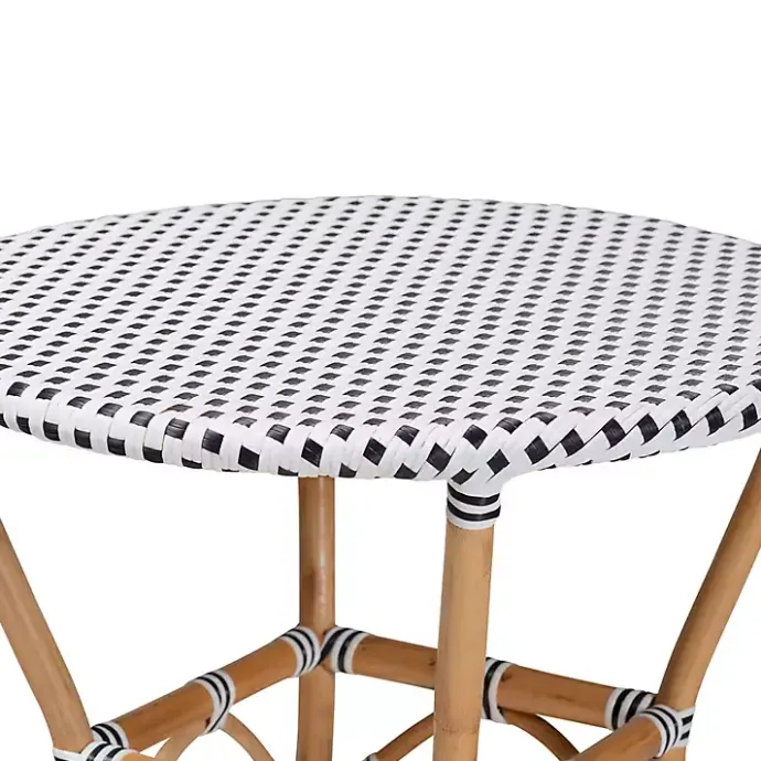 Online Kirklands Home Black Woven Rattan French Bistro Dining Table