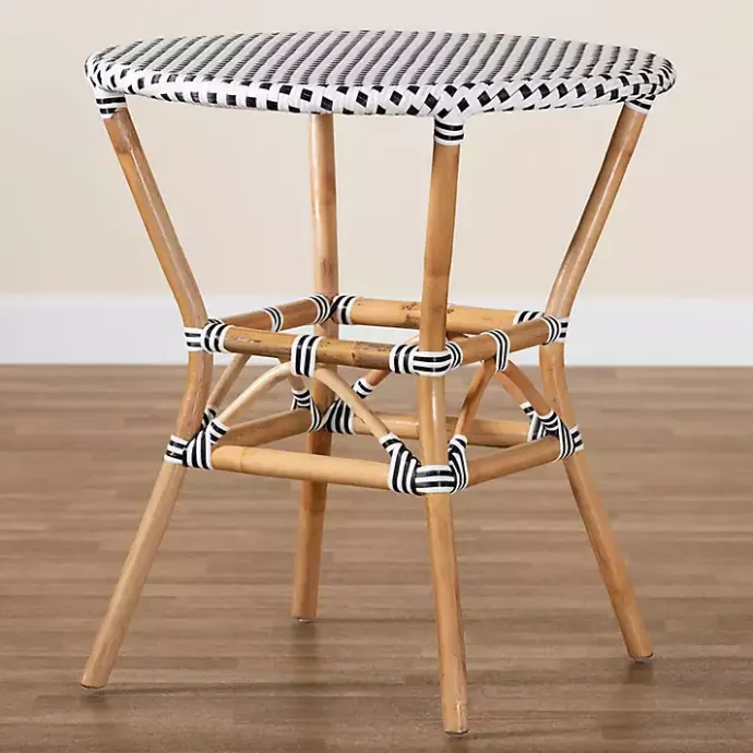 Online Kirklands Home Black Woven Rattan French Bistro Dining Table