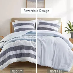 Hot Kirklands Home Blake Blue Stripe 3-pc. Full/Queen Comforter Set