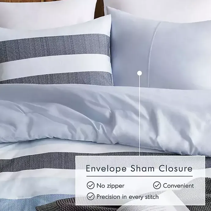 Hot Kirklands Home Blake Blue Stripe 3-pc. Full/Queen Comforter Set