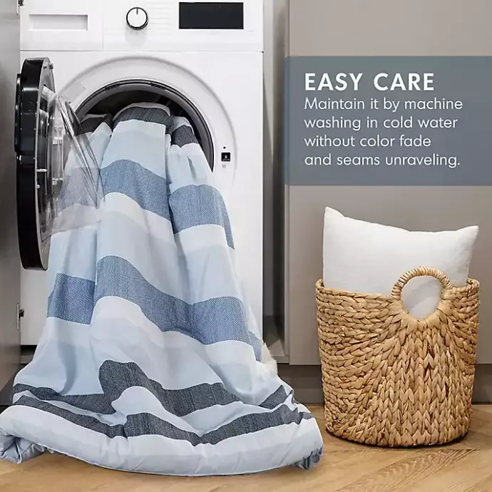 Hot Kirklands Home Blake Blue Stripe 3-pc. Full/Queen Comforter Set