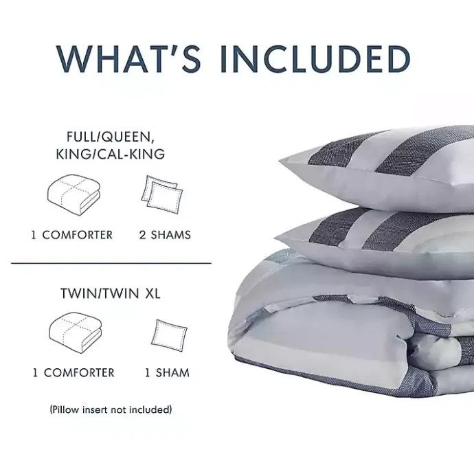 Hot Kirklands Home Blake Blue Stripe 3-pc. Full/Queen Comforter Set