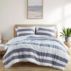 Online Kirklands Home Blake Blue Stripe 3-pc. King Comforter Set