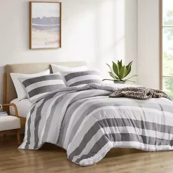 Kirklands Home Blake Gray Stripe 3-pc. Full/Queen Comforter Set