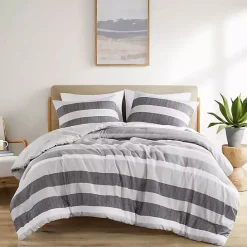 Kirklands Home Blake Gray Stripe 3-pc. Full/Queen Comforter Set