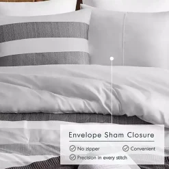 Kirklands Home Blake Gray Stripe 3-pc. Full/Queen Comforter Set