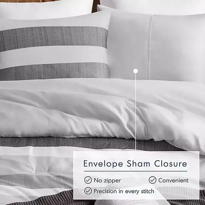 Kirklands Home Blake Gray Stripe 3-pc. Full/Queen Comforter Set