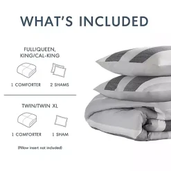 Kirklands Home Blake Gray Stripe 3-pc. Full/Queen Comforter Set