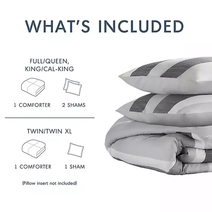 Kirklands Home Blake Gray Stripe 3-pc. Full/Queen Comforter Set