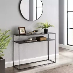Best Kirklands Home Blake Simple Metal Console Table Black