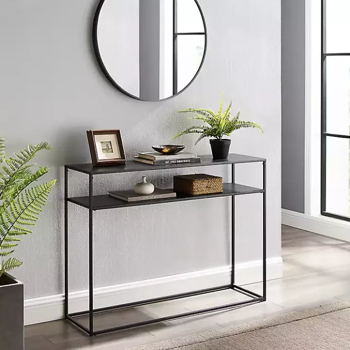 Best Kirklands Home Blake Simple Metal Console Table Black