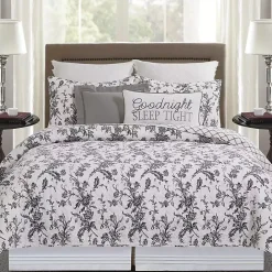 Kirklands Home Bleighton Black Floral 3-pc. Full/Queen Quilt Set