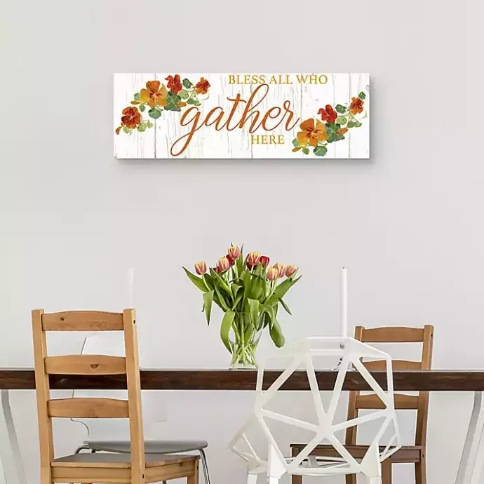 Discount Kirklands Home Bless All Who Gather Here Fall Canvas Art Print